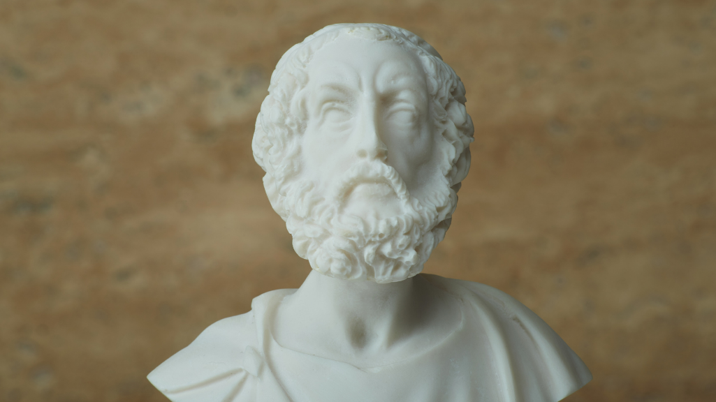 Homero, autor de A Odisseia e A Ilíada Busto de Homero, autor de A Odisseia e A Ilíada, considerado um dos maiores poetas da Grécia Antiga.