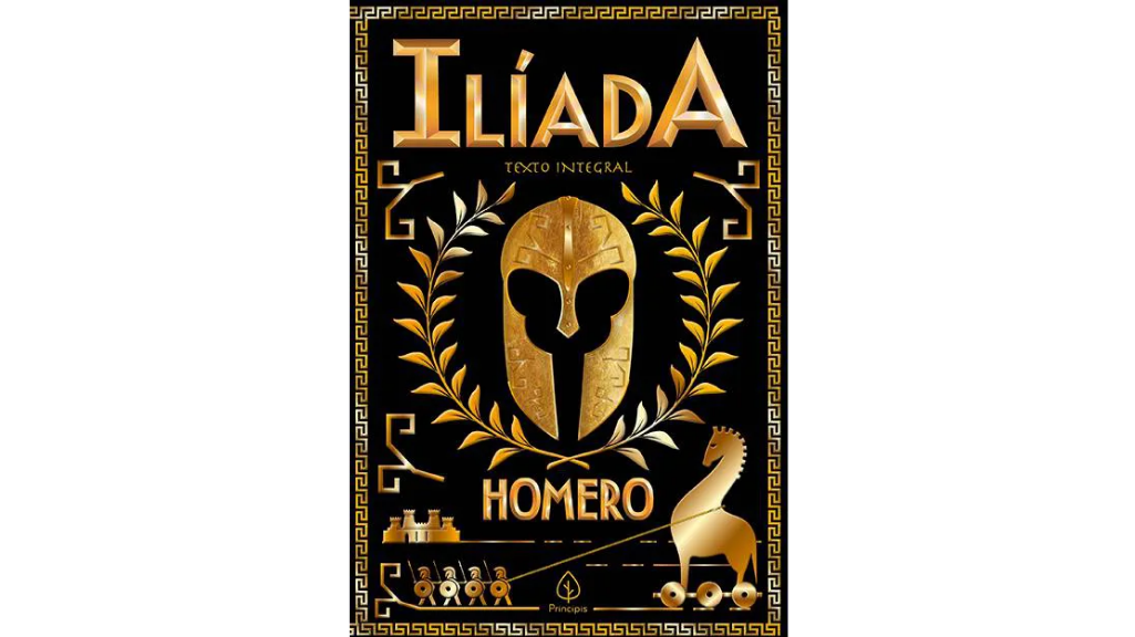 Ilíada, de Homero – Capa da obra clássica Capa do livro Ilíada, de Homero, um dos maiores clássicos da literatura grega e da mitologia antiga.